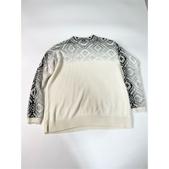 J. Jill Sweater Womens Medium Tall Ombre Fair Isle Mock Neck Pullover Multicolor - Picture 8 of 9